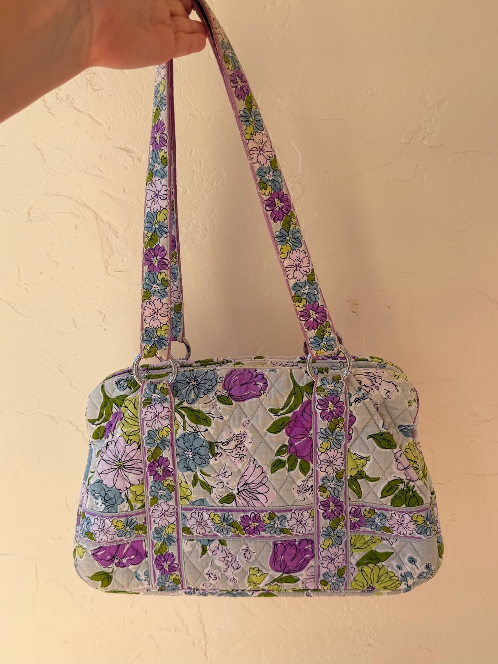 Vera Bradley Quilted Floral Shoulder Bag & Matching Wallet in Watercolor Floral